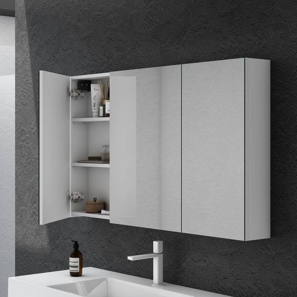 Spiegelschrank-02 Weiß - Breite: 120 cm