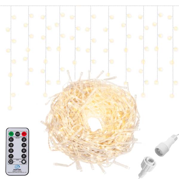 Lichtervorhang 14.5 m Gold - Kunststoff - 15 x 15 x 15 cm