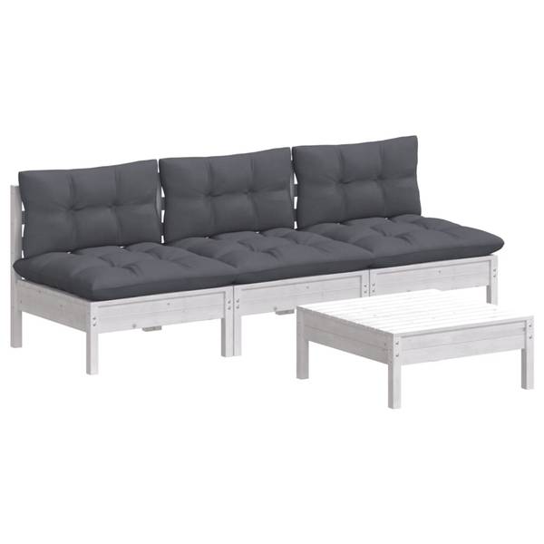 Garten-Lounge-Set 3012391 (4-teilig) Anthrazit - Weiß