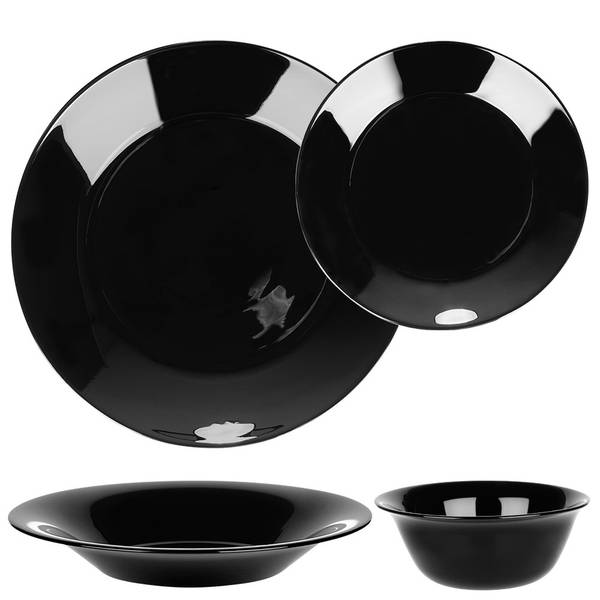 Tafelservice 24-tlg. Set SET631 Schwarz - Glas