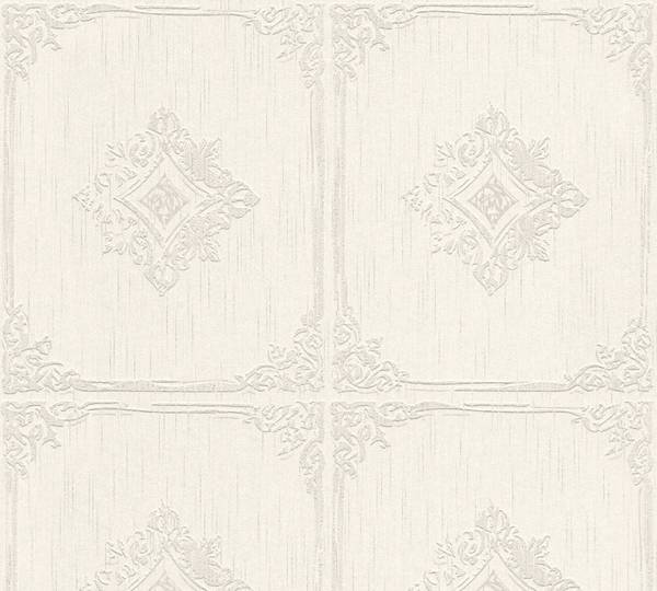 Vliestapete 4144 Barock Optik modern Creme - Grau