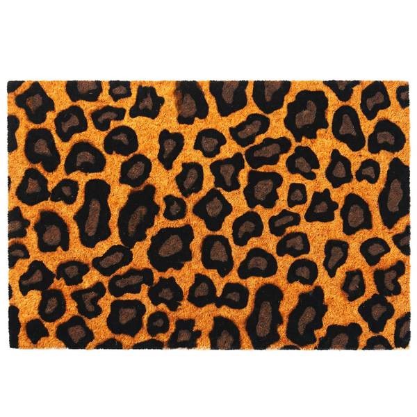 Kokos Fußmatte mit Motiv 60x40 cm Schwarz - Braun - Naturfaser - Kunststoff - 60 x 2 x 40 cm