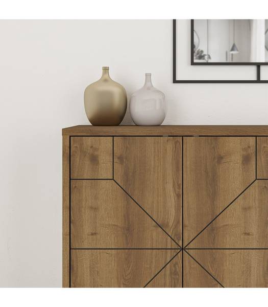 Sideboard 4 Türen Dune Braun - Holzwerkstoff - 35 x 78 x 123 cm