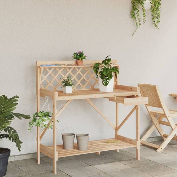Oppottafel 3033571 bruin - massief hout - 50 x 117 x 110 cm