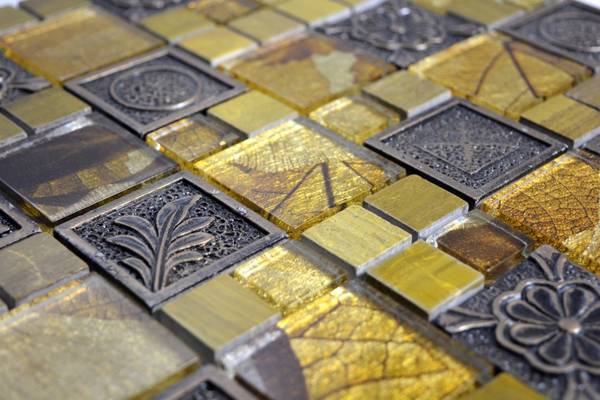 Mosaikfliesen 88-0790 Gold - Glas - 30 x 30 x 30 cm