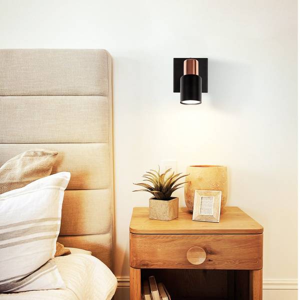 Spot plafond Ahaus 1 ampoules Noir - Métal - 9 x 15 x 9 cm