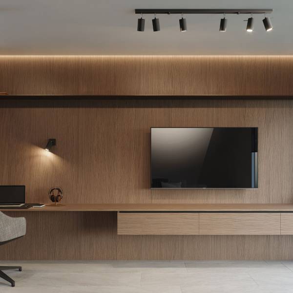 Wandlamp Ring Schwarz - Durchmesser: 16 cm