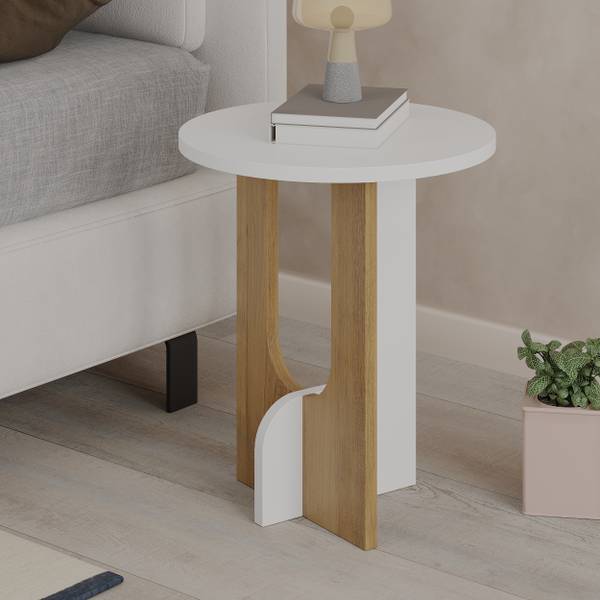 Beistelltisch Holz LUNA Weiß Eiche kaufen