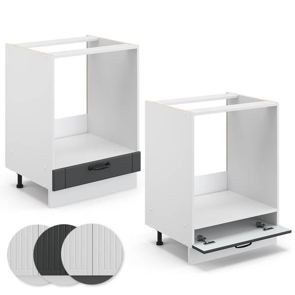 Meuble pour four Fame-Line 45588 Graphite - Blanc