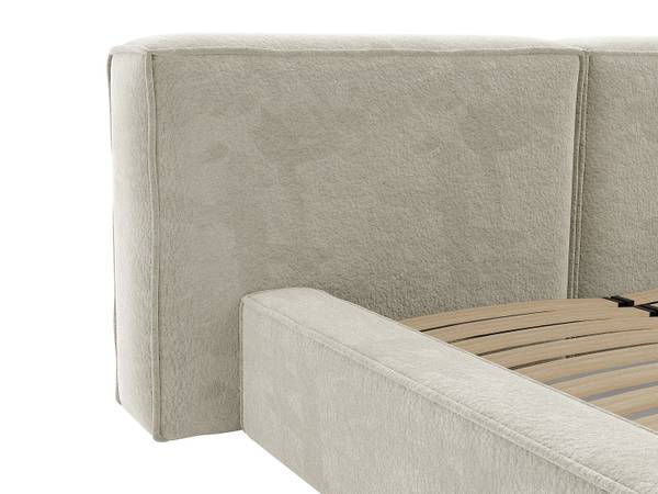 Bett mit Bettkasten TIMANO Beige - Textil - 206 x 90 x 249 cm