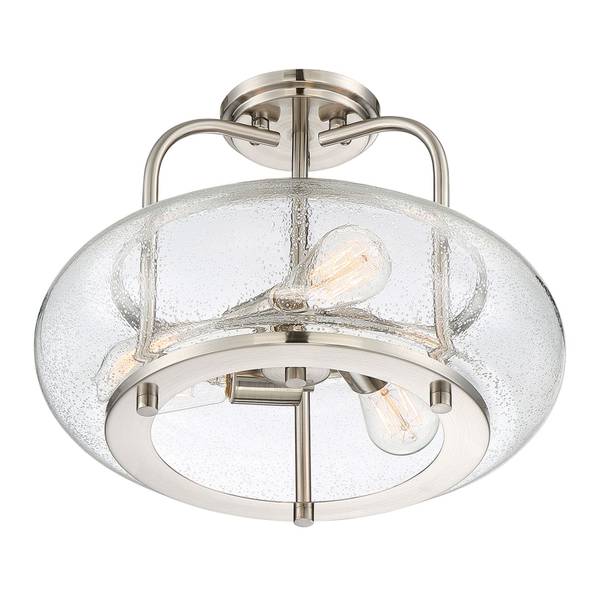 Deckenlampe FELI Graumetallic - Silber - Durchsichtig - Flammenanzahl: 3