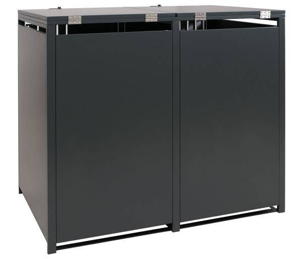 Cache-poubelle 2 places O67 Anthracite - Largeur : 132 cm