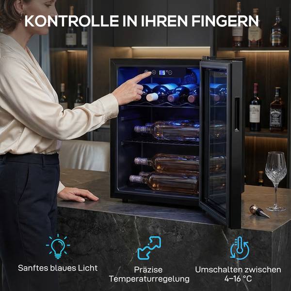 Weinkühlschrank 800-325V91BK Schwarz - Metall - 42 x 58 x 43 cm