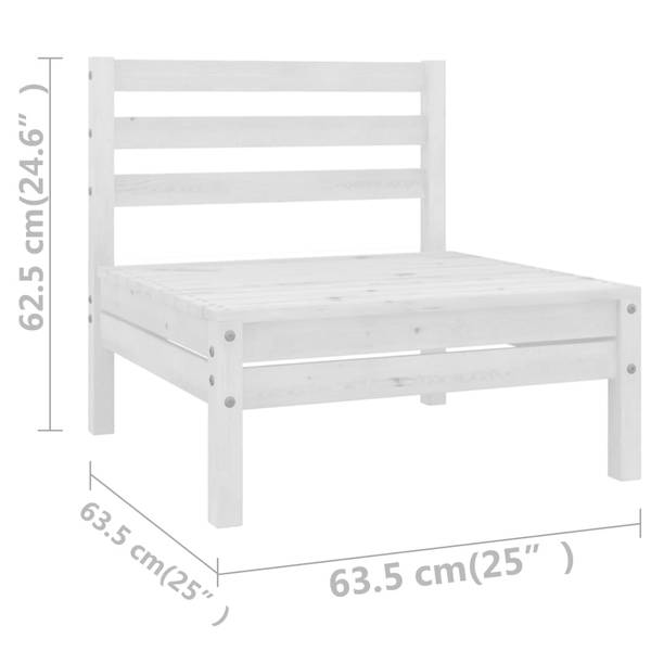 Salon de jardin  3010479 (lot de 4) Blanc - Pin - 64 x 63 x 64 cm