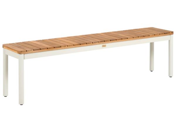 Gartenset CORRICELLA 2-tlg Braun - Weiß - Massivholz - 163 x 45 x 32 cm