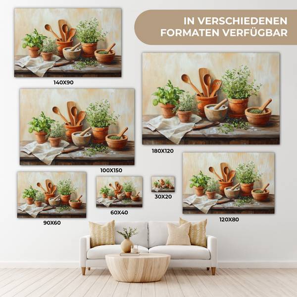 TABLEAU SUR TOILE Pots Coton - 60 x 40 x 2 cm