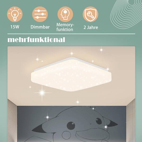 LED Deckenleuchte Uethy Weiß - Eisen - Polyester PVC - 21 x 6 x 21 cm