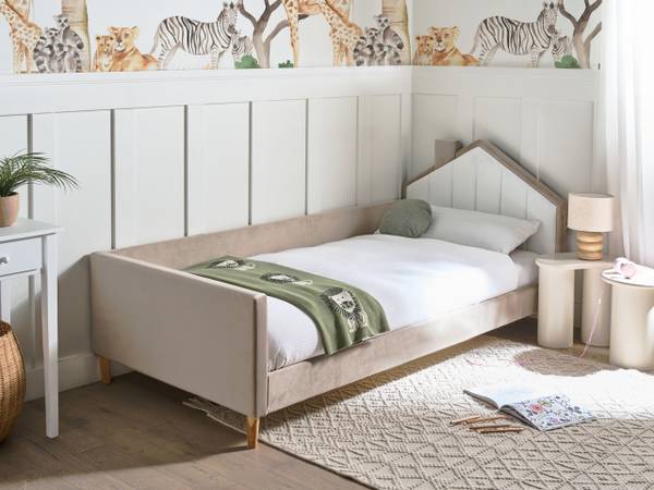 Kinderbett KERVAN Beige - Taupe - Weiß