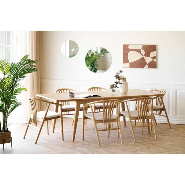 Essgruppe Oline (7-teilig) Weiß - Holz teilmassiv - 120 x 75 x 90 cm