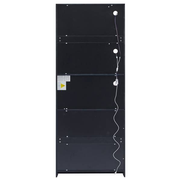 Vitrinekast Ourea Ⅲ wit - plaatmateriaal op houtbasis - glas - metaal - 30 x 200 x 80 cm