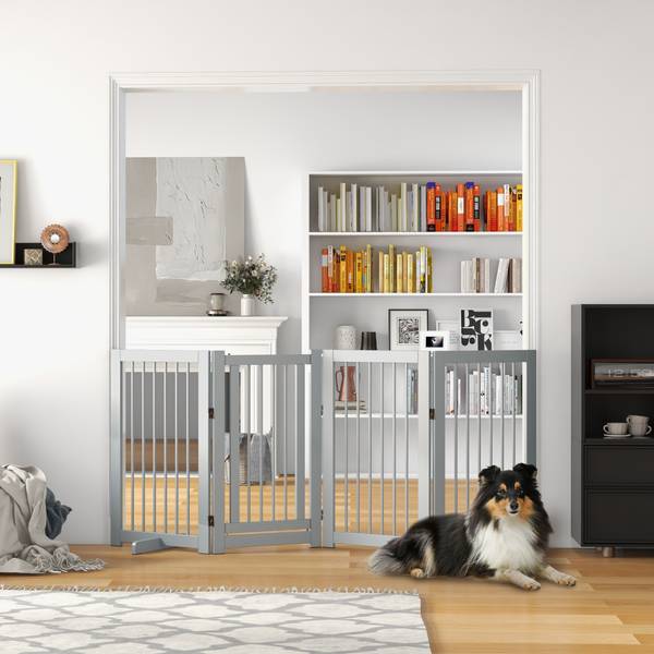 Hundegitter CP333 Grau - Holzwerkstoff - 36 x 91 x 220 cm