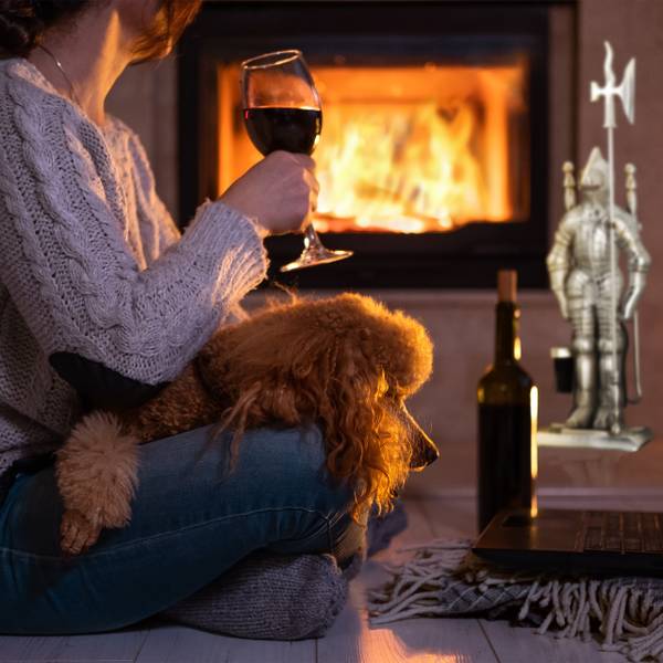 Ensemble serviteur de cheminée 4 pièces Noir - Argenté - Fonte - 21 x 72 x 13 cm