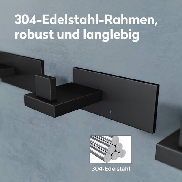 Garderobenhaken Stalo-06 Schwarz - 6 x 9 cm