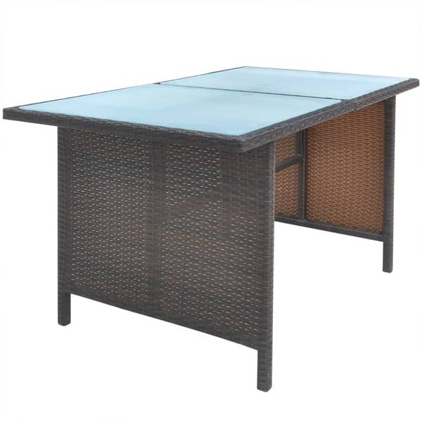 Meubles de jardin 296354 (lot de 6) Marron - Polyester - Verre clair - Polyéthylène - 70 x 66 x 120 cm
