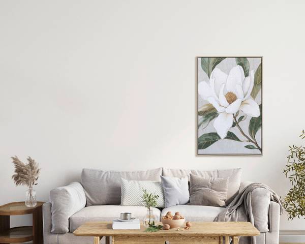 Leinwandbild LOTTA Beige - Gold - Grün - Holzwerkstoff - Kunststoff - Textil - 60 x 90 x 1 cm