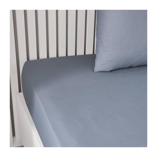 Spannbettlaken fürs Bett ESSENTIAL Blau / Grau - Breite: 140 cm