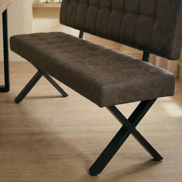 Esszimmerbank KAROSI Braun - Metall - 140 x 88 x 60 cm