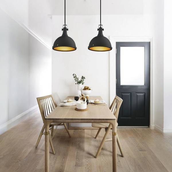 Pendelleuchte Achspaar 2-tlg Schwarz - Metall - 30 x 35 x 30 cm