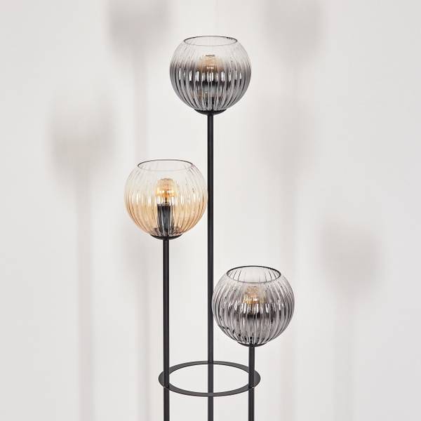 Stehlampe Cesaro Braun - Grau - Kiefer - Aluminium - Klarglas - 50 x 149 x 86 cm