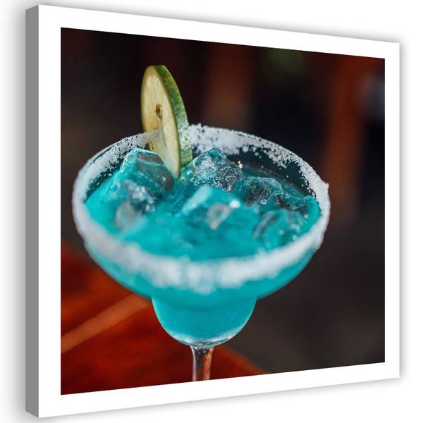 Wandbild glas mit drink 40 x 40 cm