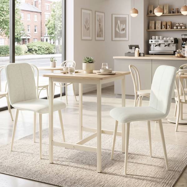 Esszimmerstühle 83A-644V00CW Weiß - Polyester - Webstoff - 57 x 85 x 42 cm