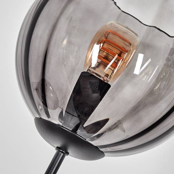 Stehlampe Cesaro Grau - Aluminium - Klarglas - 39 x 170 x 39 cm