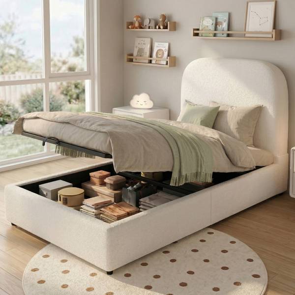 Lit d’enfant Zoom Ⅰ Beige - Bois manufacturé - 98 x 100 x 213 cm