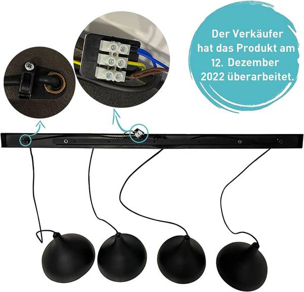 Pendelleuchte Adash 4 Flammig Lampe Schwarz - Metall - 115 x 141 x 28 cm