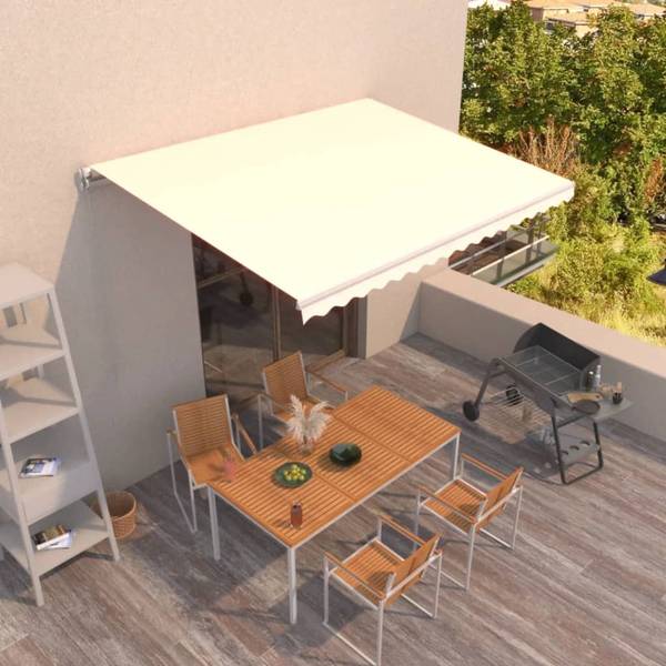 Auvent rétractable 3006539-1 Blanc - Polyester - Aluminium - 350 x 1 x 450 cm