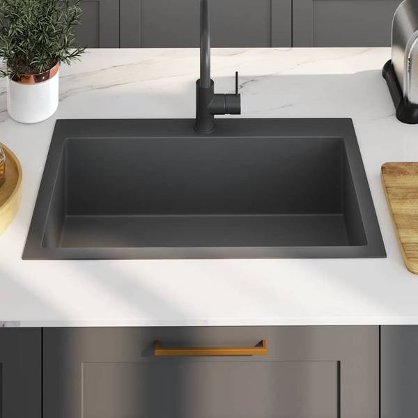 Küchenspüle 3007882 Schwarz - Edelstahl - 44 x 20 x 70 cm