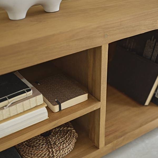 TV-Möbel BOSTON Beige - Massivholz - 150 x 50 x 150 cm