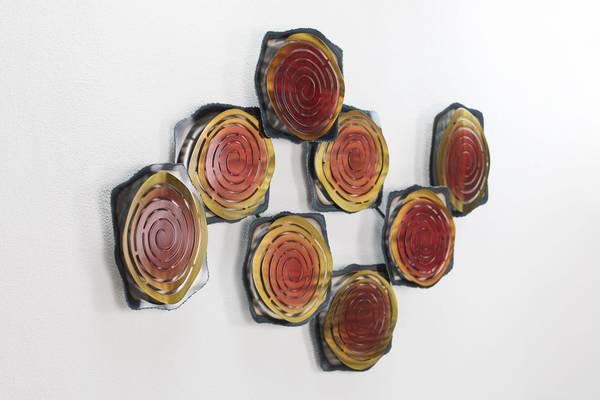 Wanddeko Abstrakt Cut Rot - Metall - 124 x 69 x 8 cm