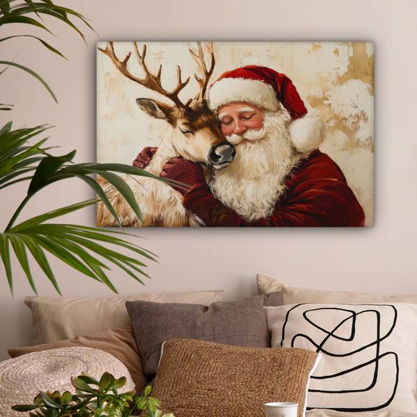 TABLEAU SUR TOILE Père Noël 90 x 60 cm