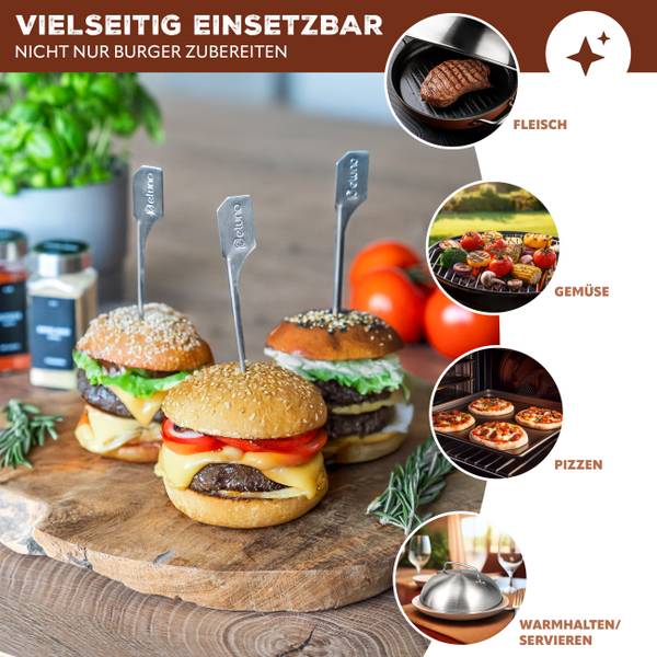 Burgerhaube 14183 2er-Set Silber - Metall - 18 x 9 x 18 cm