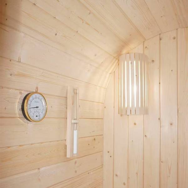 Buitensauna CUBE S bruin - massief hout - 129 x 194 x 120 cm