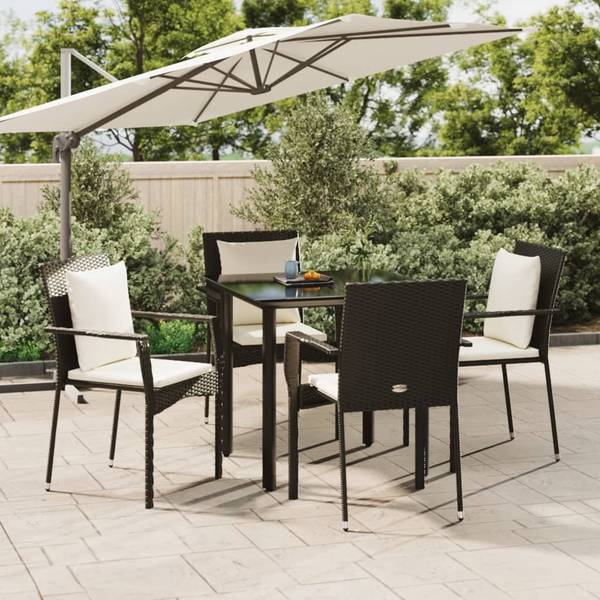 Garten Essgruppe 3029232-2 (5-teilig) Schwarz - Weiß - 80 x 80 cm