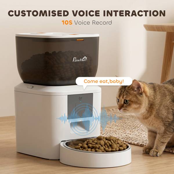 Katzen Futterautomat D08-102V90WT Weiß - Kunststoff - 19 x 31 x 35 cm