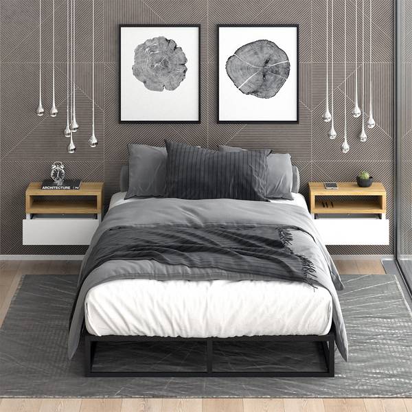 Nachttisch Urbano 40098 Braun - Weiß