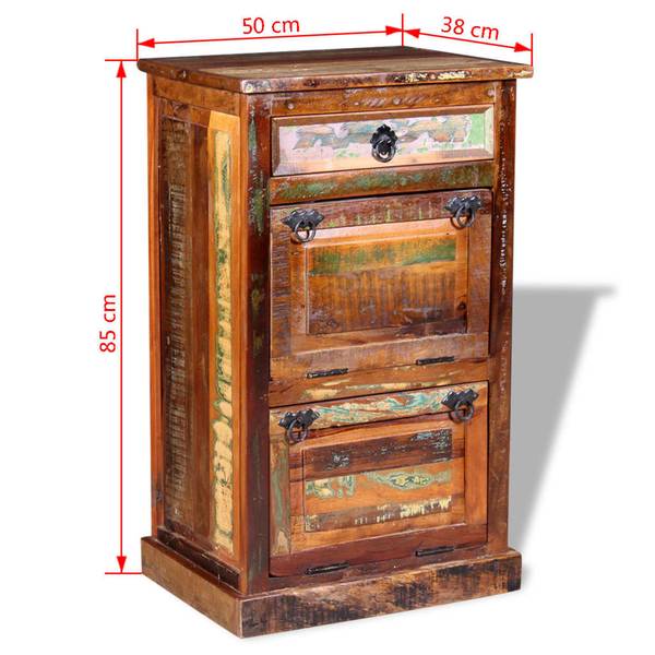 Armoire à chaussures 243974 Bois manufacturé - Bois massif - 38 x 85 x 50 cm