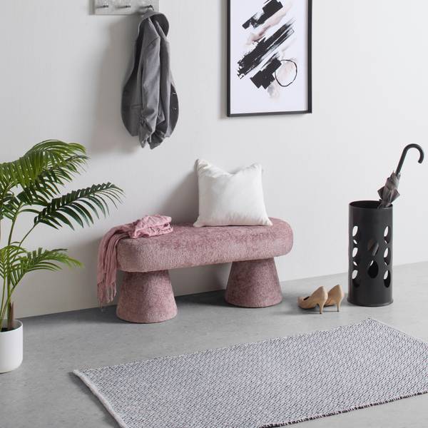 Sitzbank MONTY Pink - Holzwerkstoff - Textil - 98 x 40 x 37 cm